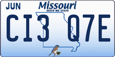 MO license plate CI3Q7E