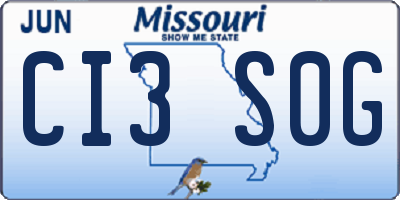 MO license plate CI3S0G