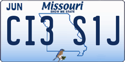 MO license plate CI3S1J