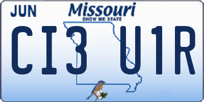MO license plate CI3U1R