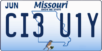 MO license plate CI3U1Y