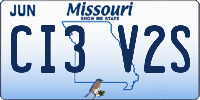 MO license plate CI3V2S
