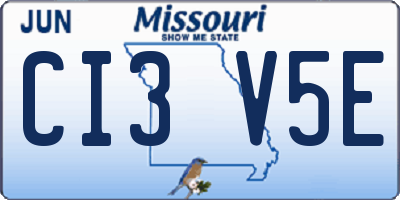 MO license plate CI3V5E