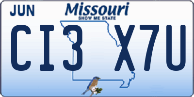 MO license plate CI3X7U