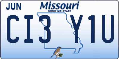 MO license plate CI3Y1U