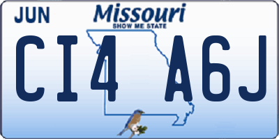 MO license plate CI4A6J