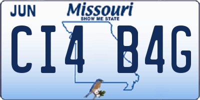 MO license plate CI4B4G