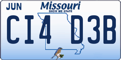 MO license plate CI4D3B