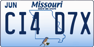 MO license plate CI4D7X