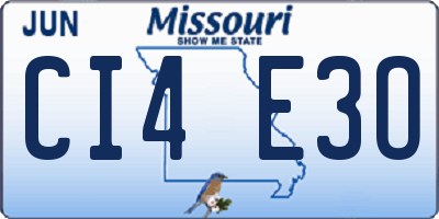 MO license plate CI4E3O