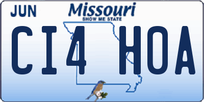 MO license plate CI4H0A
