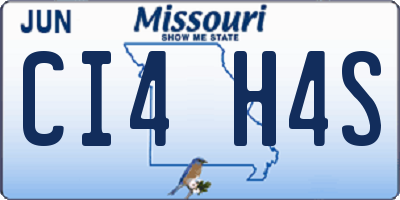 MO license plate CI4H4S