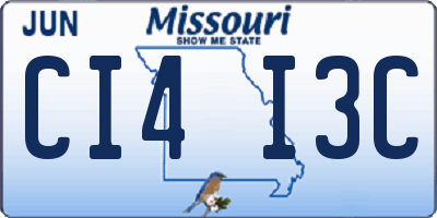 MO license plate CI4I3C