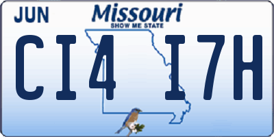 MO license plate CI4I7H