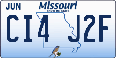 MO license plate CI4J2F