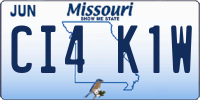 MO license plate CI4K1W