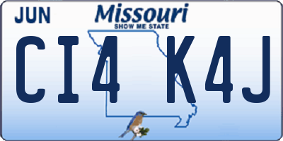 MO license plate CI4K4J