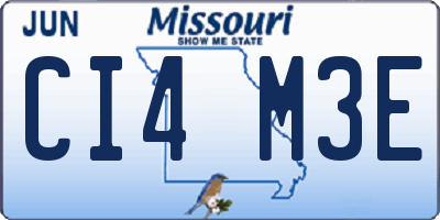 MO license plate CI4M3E