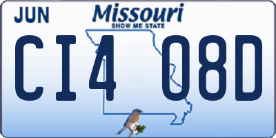 MO license plate CI4O8D