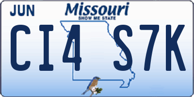 MO license plate CI4S7K