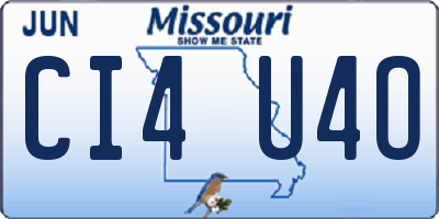 MO license plate CI4U4O