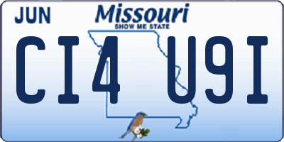 MO license plate CI4U9I