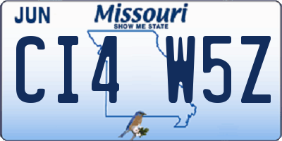 MO license plate CI4W5Z