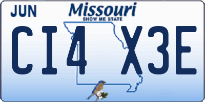 MO license plate CI4X3E