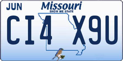 MO license plate CI4X9U