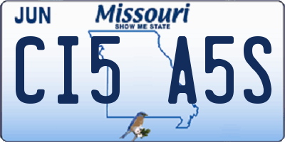 MO license plate CI5A5S