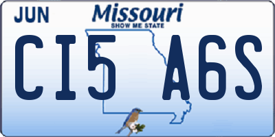 MO license plate CI5A6S