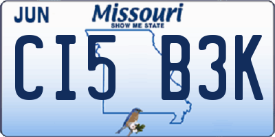 MO license plate CI5B3K