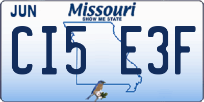 MO license plate CI5E3F