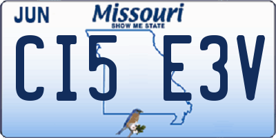 MO license plate CI5E3V