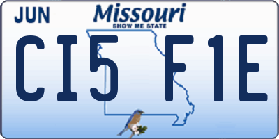 MO license plate CI5F1E