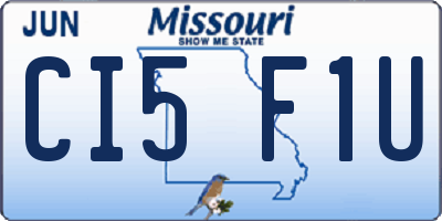 MO license plate CI5F1U