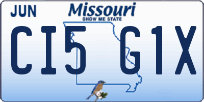 MO license plate CI5G1X