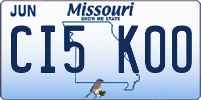 MO license plate CI5K0O