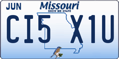 MO license plate CI5X1U