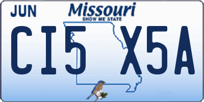 MO license plate CI5X5A