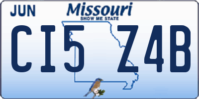 MO license plate CI5Z4B
