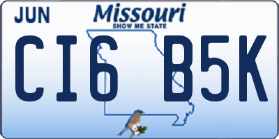 MO license plate CI6B5K