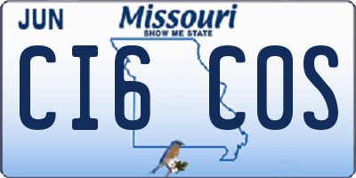 MO license plate CI6C0S