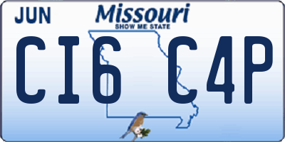 MO license plate CI6C4P