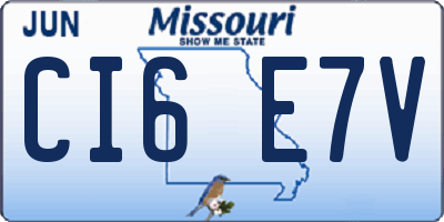 MO license plate CI6E7V
