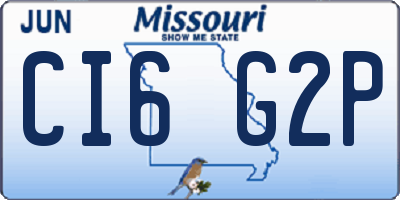 MO license plate CI6G2P