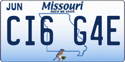 MO license plate CI6G4E