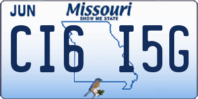 MO license plate CI6I5G