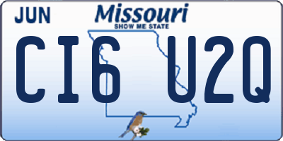 MO license plate CI6U2Q