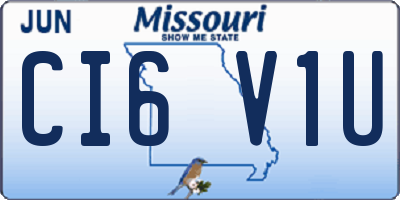 MO license plate CI6V1U